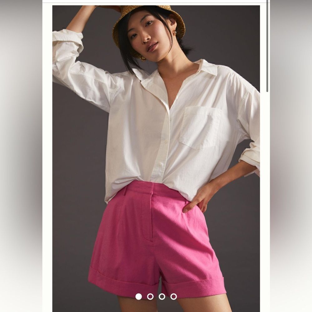 Rag and Bone Linen Ivy Shorts in Pink, Size 4, NWT - Picture 3 of 10